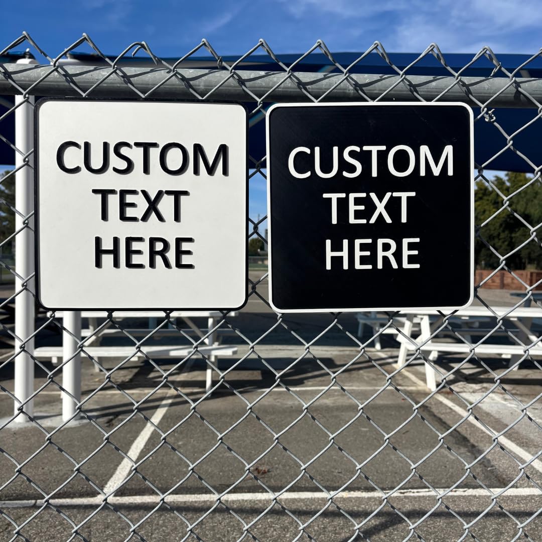 Custom Square Sign – 6"x6" or 11"x11", Easy Install, All-Surface Mount, All-Weather, Non-Rusting PETG, For Home, Business, or Facility Use