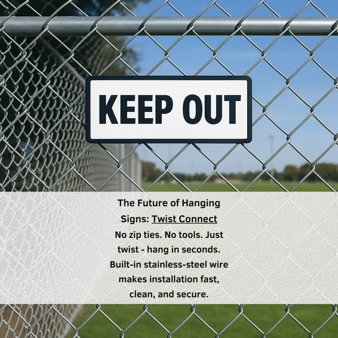 Keep Out Sign – 11"x4", Easy Install, All-Surface Mount, All-Weather, Non-Rusting PETG, For Private Property or Business Use, Made in USA