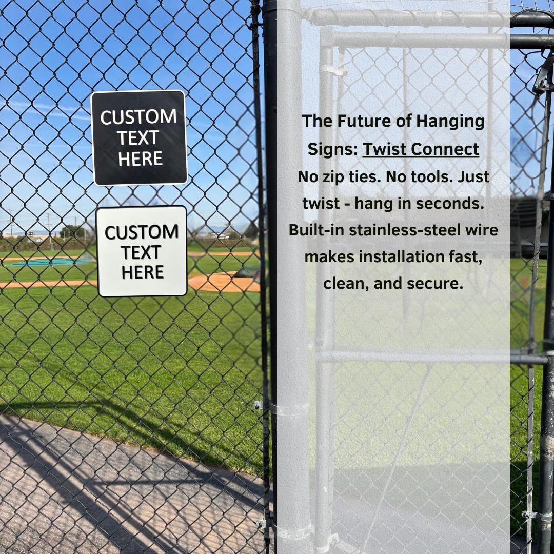 Custom Square Sign – 6"x6" or 11"x11", Easy Install, All-Surface Mount, All-Weather, Non-Rusting PETG, For Home, Business, or Facility Use