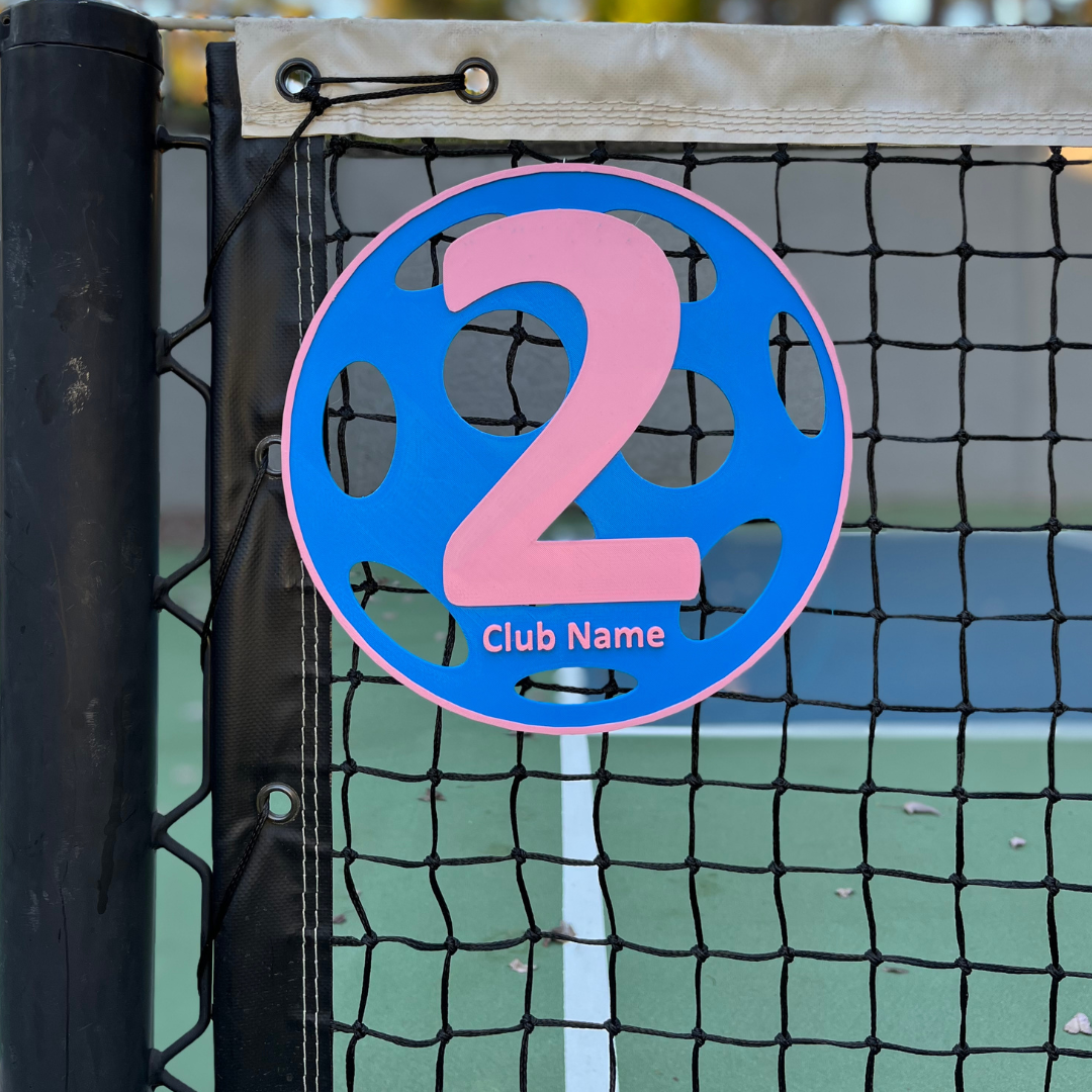 Custom Pickleball Court Number Marker – 6"x6", 11"x11", Easy Install, All-Surface Mount, All-Weather, Non-Rusting PETG, For Facility & Club
