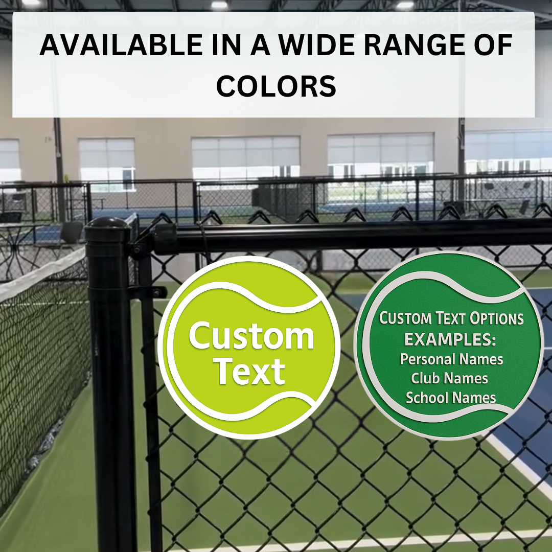 Custom Tennis Court Sign – 6"x6" or 11"x11", Easy Install, All-Surface Mount, All-Weather, Non-Rusting PETG, For Facility, Clubs, or Rooms