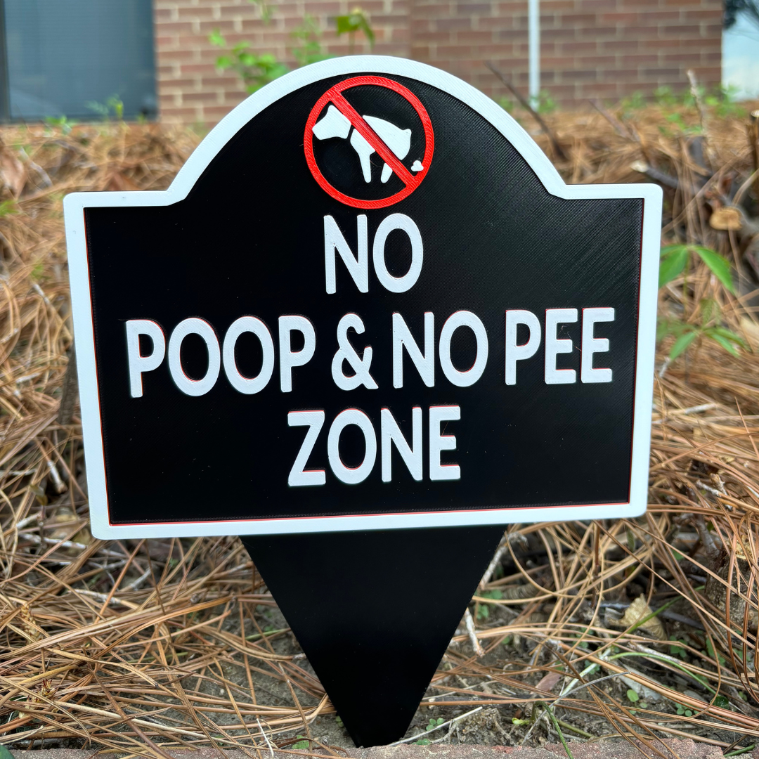 No Poop or Pee Zone Yard Sign