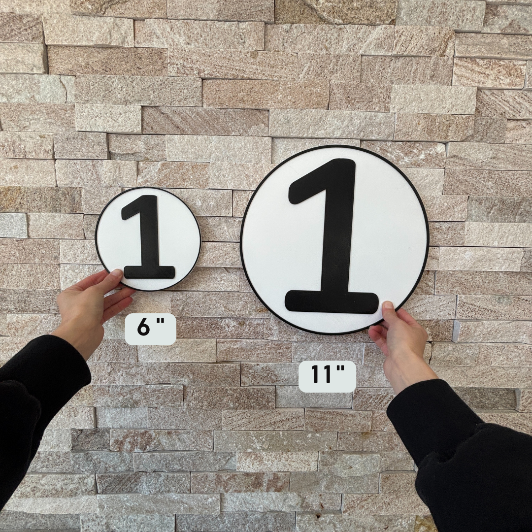 Round Number Sign – 6" & 11", Easy Install, All-Surface Mount, All-Weather, Non-Rusting PETG, For Home or Business, Made in USA