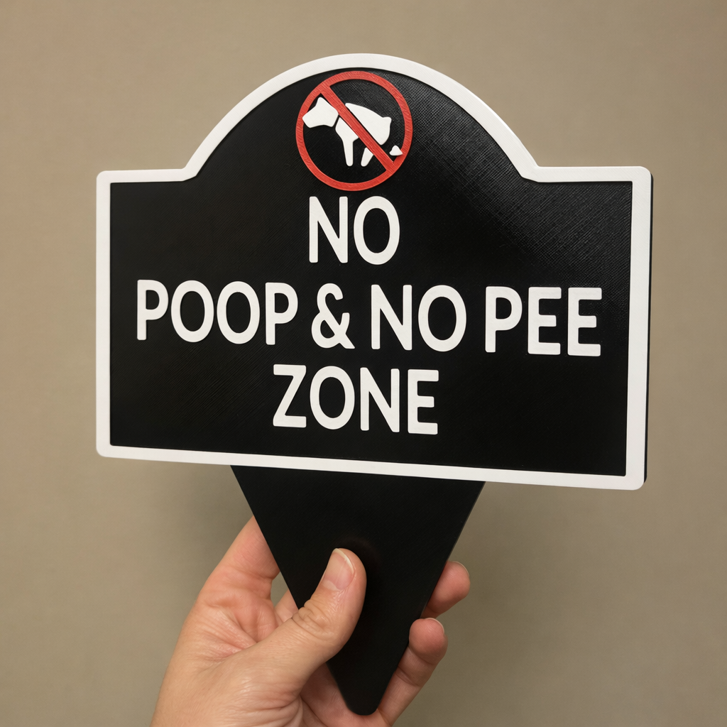 No Poop or Pee Zone Yard Sign