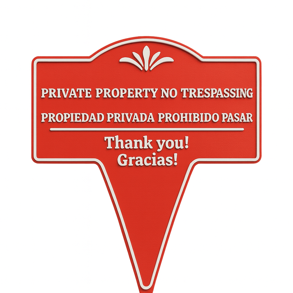 Private Property No Trespassing Sign – Bilingual