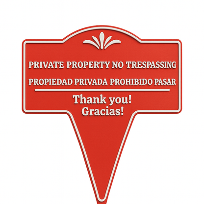 Private Property No Trespassing Sign – Bilingual