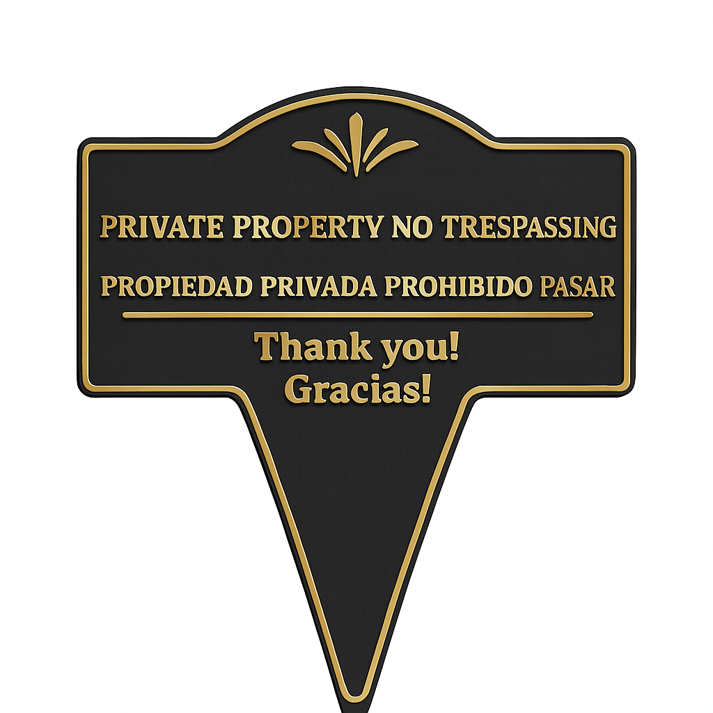 Private Property No Trespassing Sign – Bilingual