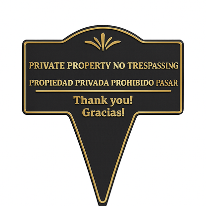 Private Property No Trespassing Sign – Bilingual