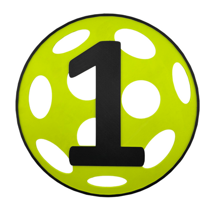 Pickleball Court Number Marker – 6"x6" or 11"x11", Easy Install, All-Surface Mount, All-Weather, Non-Rusting PETG, For Facility or Club