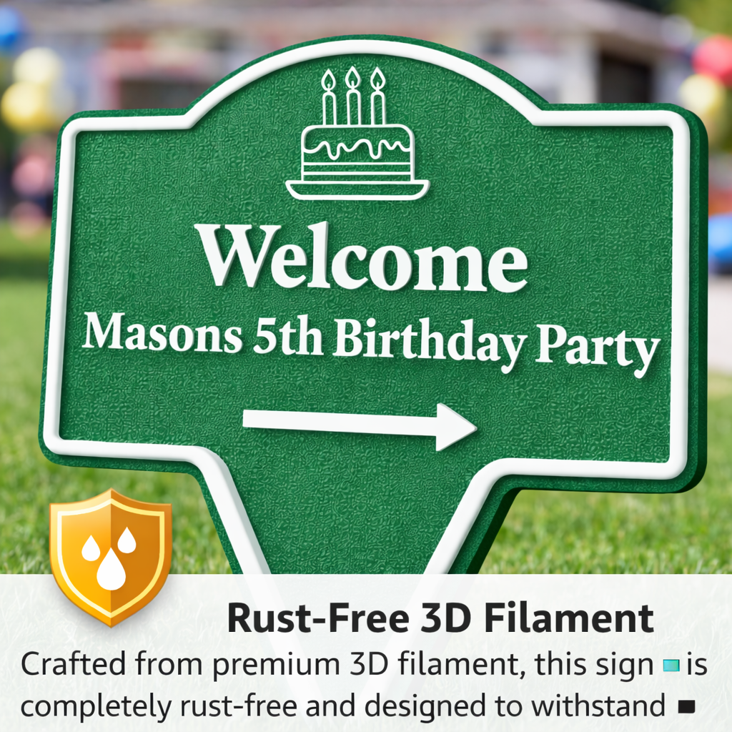Birthday Yard Stake Sign – Welcome Party Direction