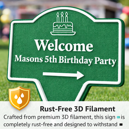 Birthday Yard Stake Sign – Welcome Party Direction