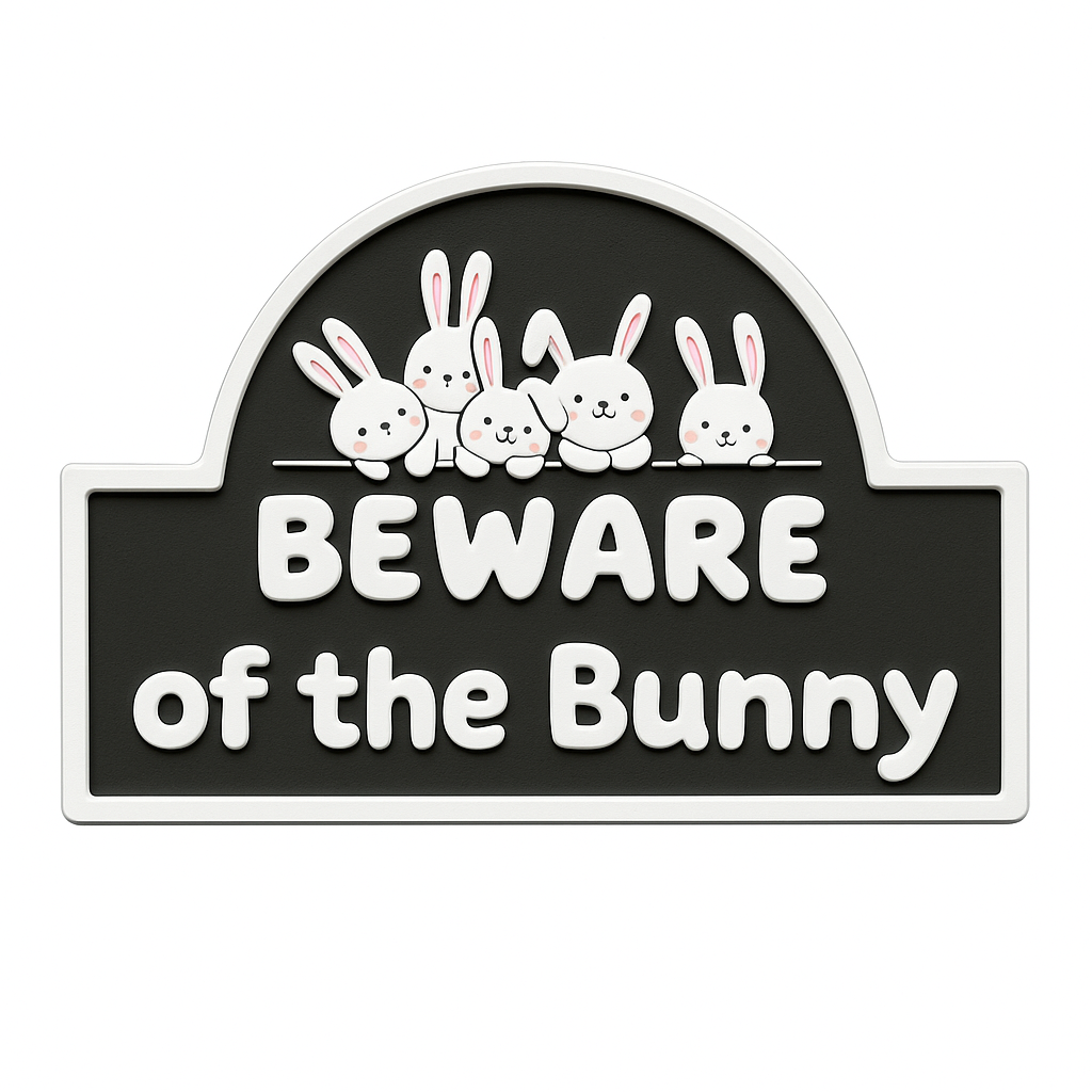 Beware of the Bunny Sign – Cute Rabbit Decor