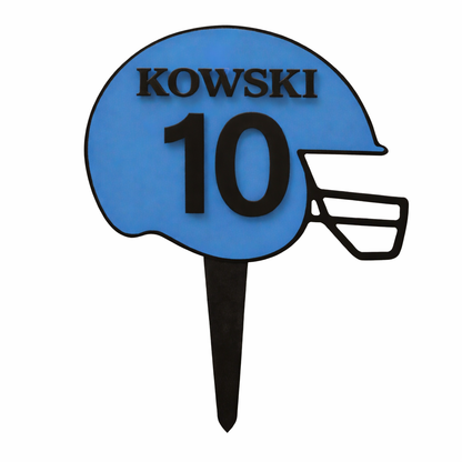 Football Helmet Yard Sign – Player Name