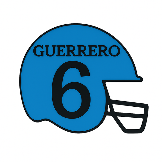 Football Helmet Name/Number Sign, Custom Kids Room Decor, Sports Gift, Personalized Name, Indoor & Outdoor, Color Options, 3D PETG, 11''