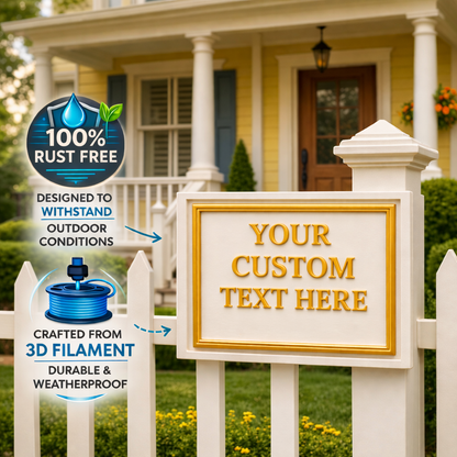 Custom Text Plaque Sign – Raised 3D PETG Plaque