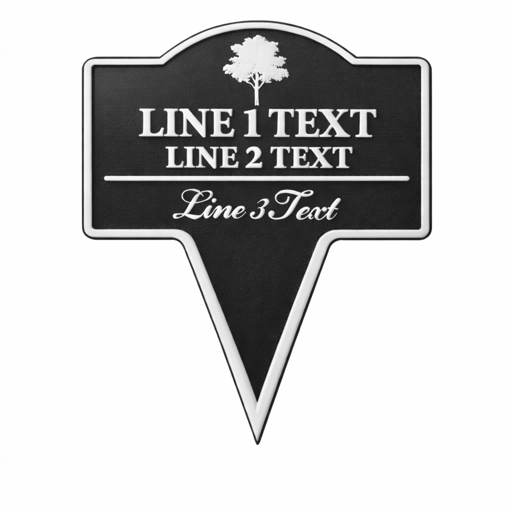 Neighborhood Reminder Yard Sign – Custom Text, Tree