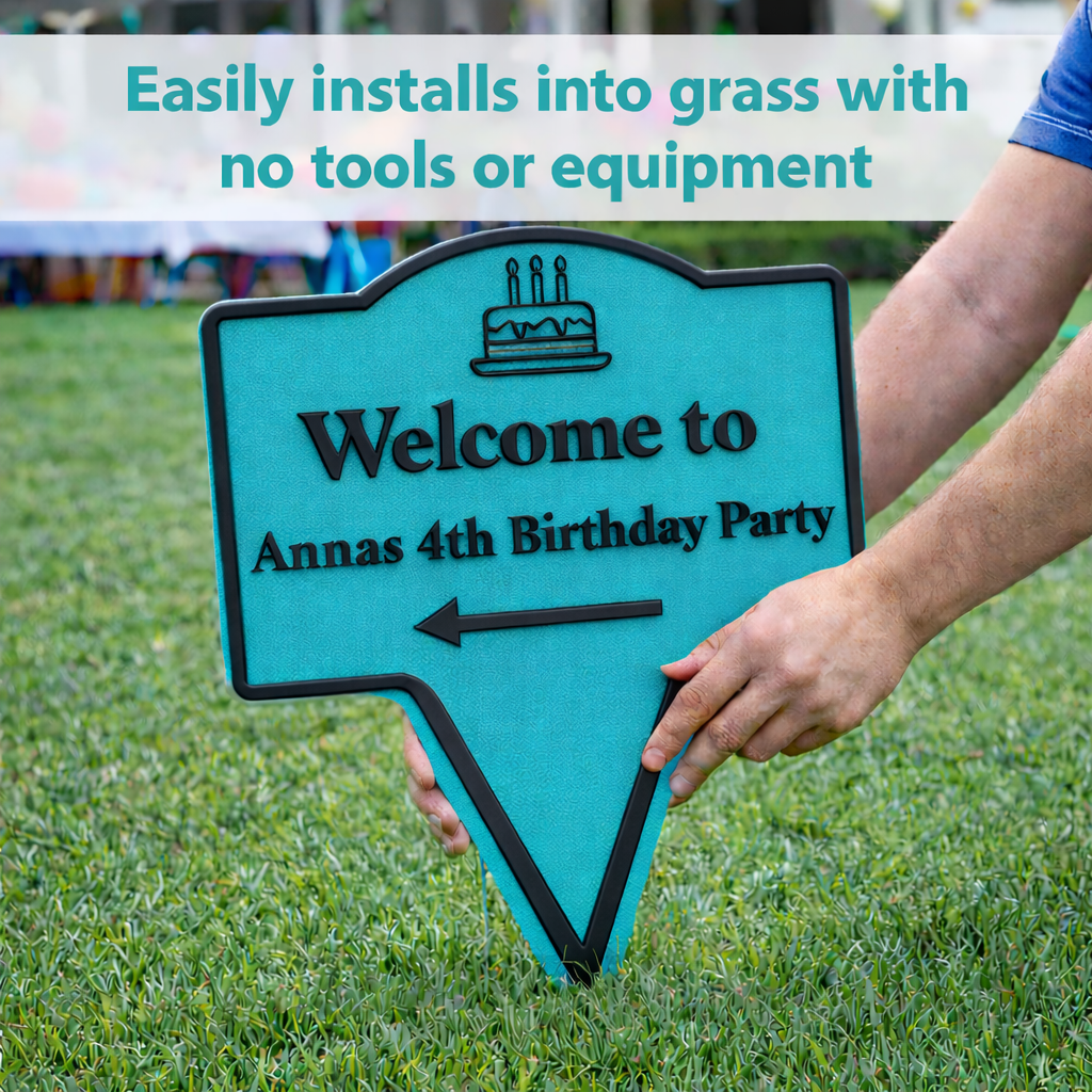 Birthday Yard Stake Sign – Welcome Party Direction