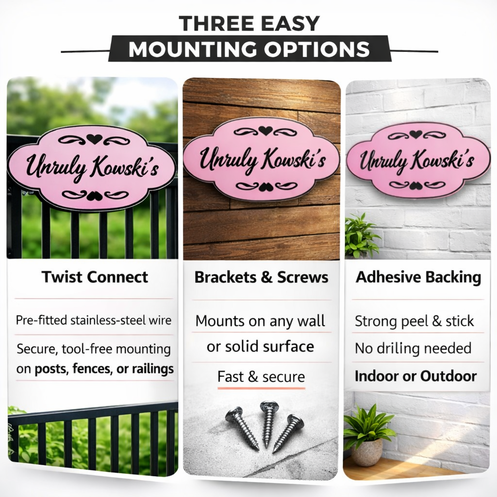 Custom Text - Personalized Name Plate - Business Sign - Door - Wall Decor