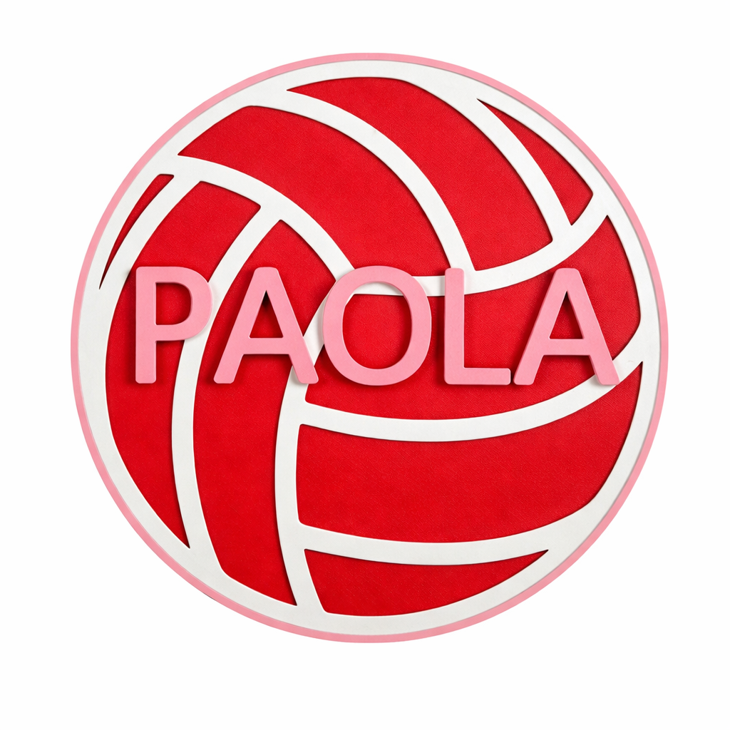 Custom Volleyball Name Sign – 6"x6" or 11"x11", Easy Install, All-Surface Mount, Indoor/Outdoor, Made in USA