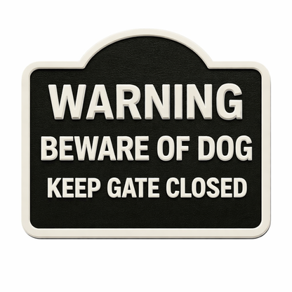 Keep Gate Closed Dog Warning Sign
