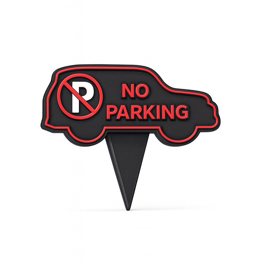 No Parking Car-Shaped Yard Sign – Driveway