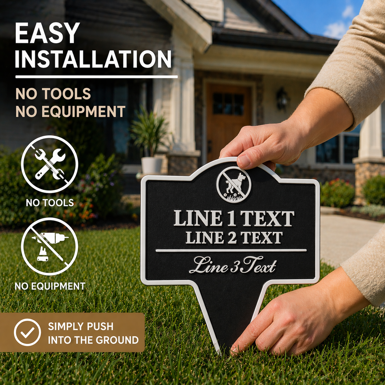 Custom Yard Stake Sign, Personalized Outdoor Lawn Sign, Custom Garden Warning Sign, Pet Lawn Sign, Easy Install Stake Sign