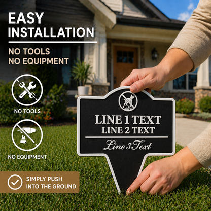 Custom Yard Stake Sign, Personalized Outdoor Lawn Sign, Custom Garden Warning Sign, Pet Lawn Sign, Easy Install Stake Sign