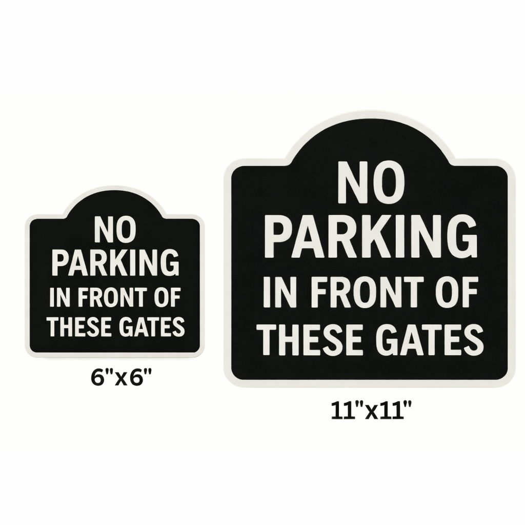 No Parking Gate Sign