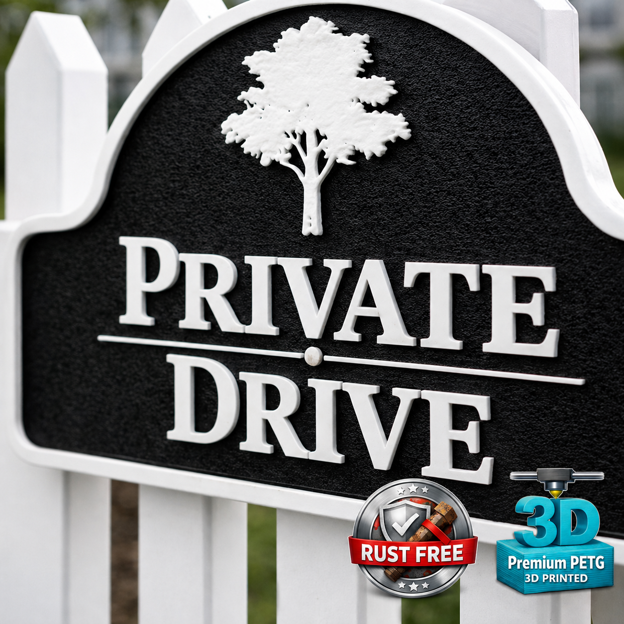 Private Drive Sign, Custom Driveway Sign, Weather Resistant 11x6 Address Plaque, Outdoor Wall Sign, Made in USA
