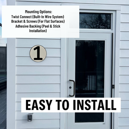 Round Number Sign – 6" & 11", Easy Install, All-Surface Mount, All-Weather, Non-Rusting PETG, For Home or Business, Made in USA
