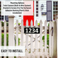 House Number Plaque – 4"x11", Address Numbers, Easy Install, All-Surface Mount, All-Weather, Non-Rusting PETG, For Home or Housewarming Gift