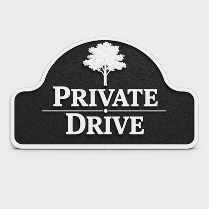 Private Drive Sign, Custom Driveway Sign, Weather Resistant 11x6 Address Plaque, Outdoor Wall Sign, Made in USA