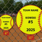 Custom Softball Team Sign – 6"x6" or 11"x11", Easy Install, All-Surface Mount, All-Weather, Non-Rusting PETG, For Dugouts, Fields, or Rooms