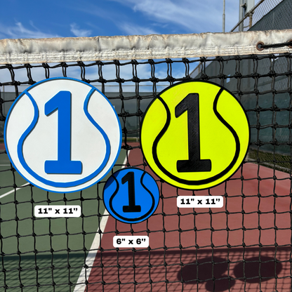 Tennis Court Number Marker – 6"x6" or 11"x11", Easy Install, All-Surface Mount, All-Weather, Non-Rusting PETG, For Facility or Club