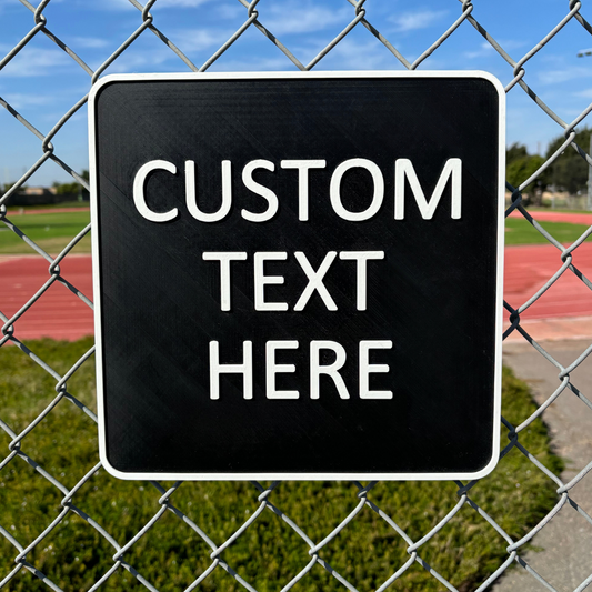 Large Custom Text Sign- Personalized, Quick Connect, with Pre-fitted Stainless-Steel Wire for Fences, Weatherproof, Multiple Colors, Made in USA