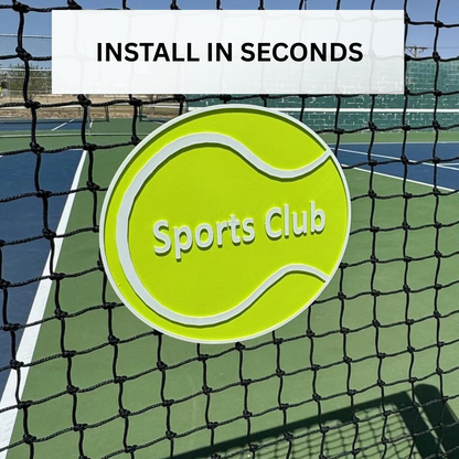 Custom Tennis Court Sign – 6"x6" or 11"x11", Easy Install, All-Surface Mount, All-Weather, Non-Rusting PETG, For Facility, Clubs, or Rooms