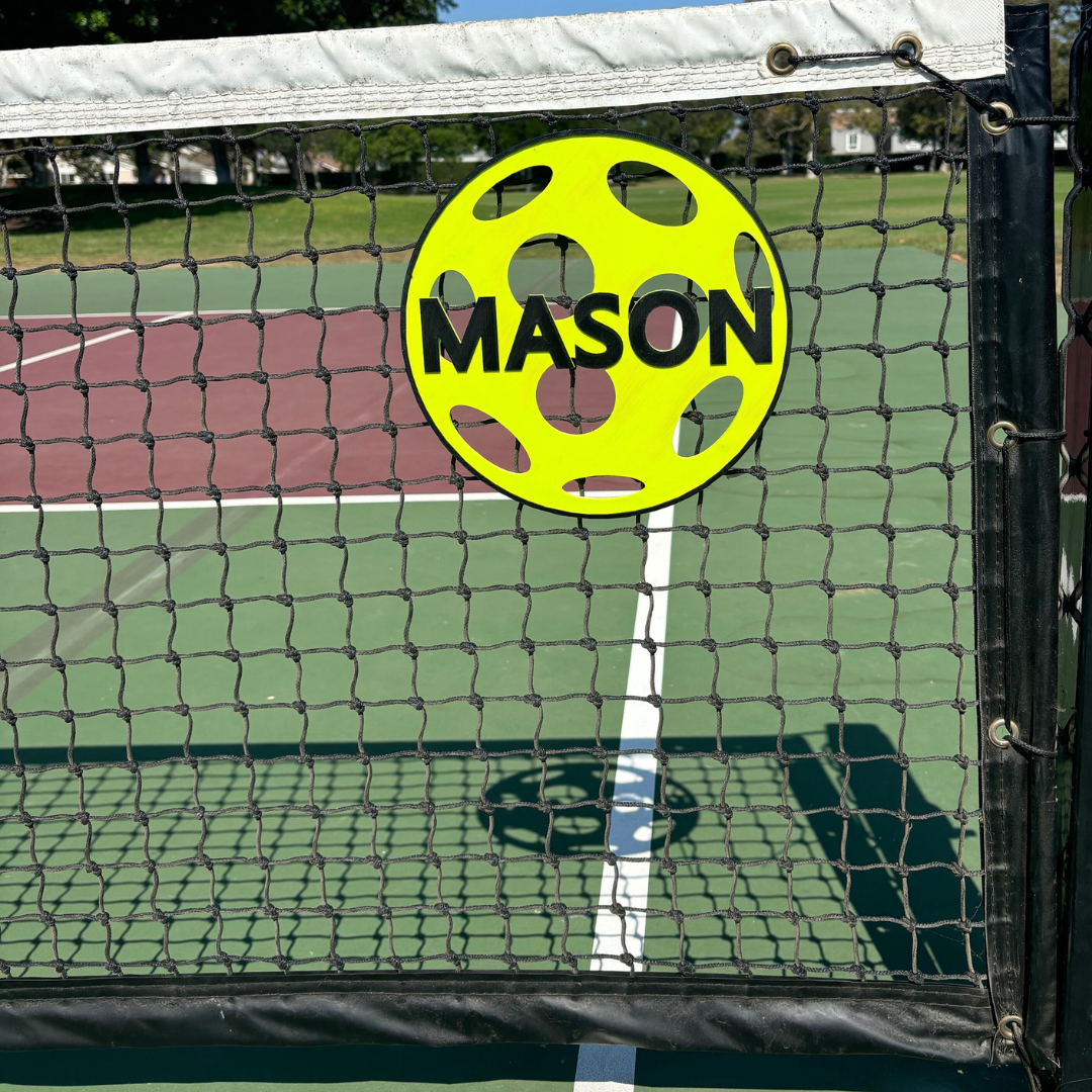 Large Custom Name Pickleball Sign 11'' X 11''-Quick Connect, Unique, Facility, Supplies, Signs, Fence, Nets