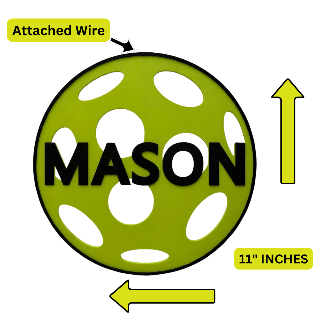 Large Custom Name Pickleball Sign 11'' X 11''-Quick Connect, Unique, Facility, Supplies, Signs, Fence, Nets