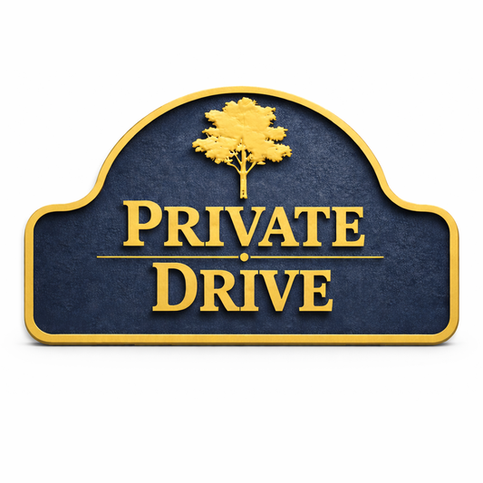 Private Drive Sign, Custom Driveway Sign, Weather Resistant 11x6 Address Plaque, Outdoor Wall Sign, Made in USA