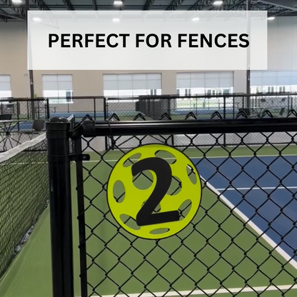Pickleball Court Number Marker – 6"x6" or 11"x11", Easy Install, All-Surface Mount, All-Weather, Non-Rusting PETG, For Facility or Club