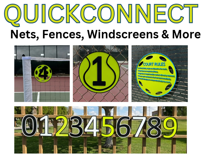 Large Tennis Court Numbers 11'' X 11''-Quick Connect, Unique, Facility, Supplies, Signs, Fence, Nets