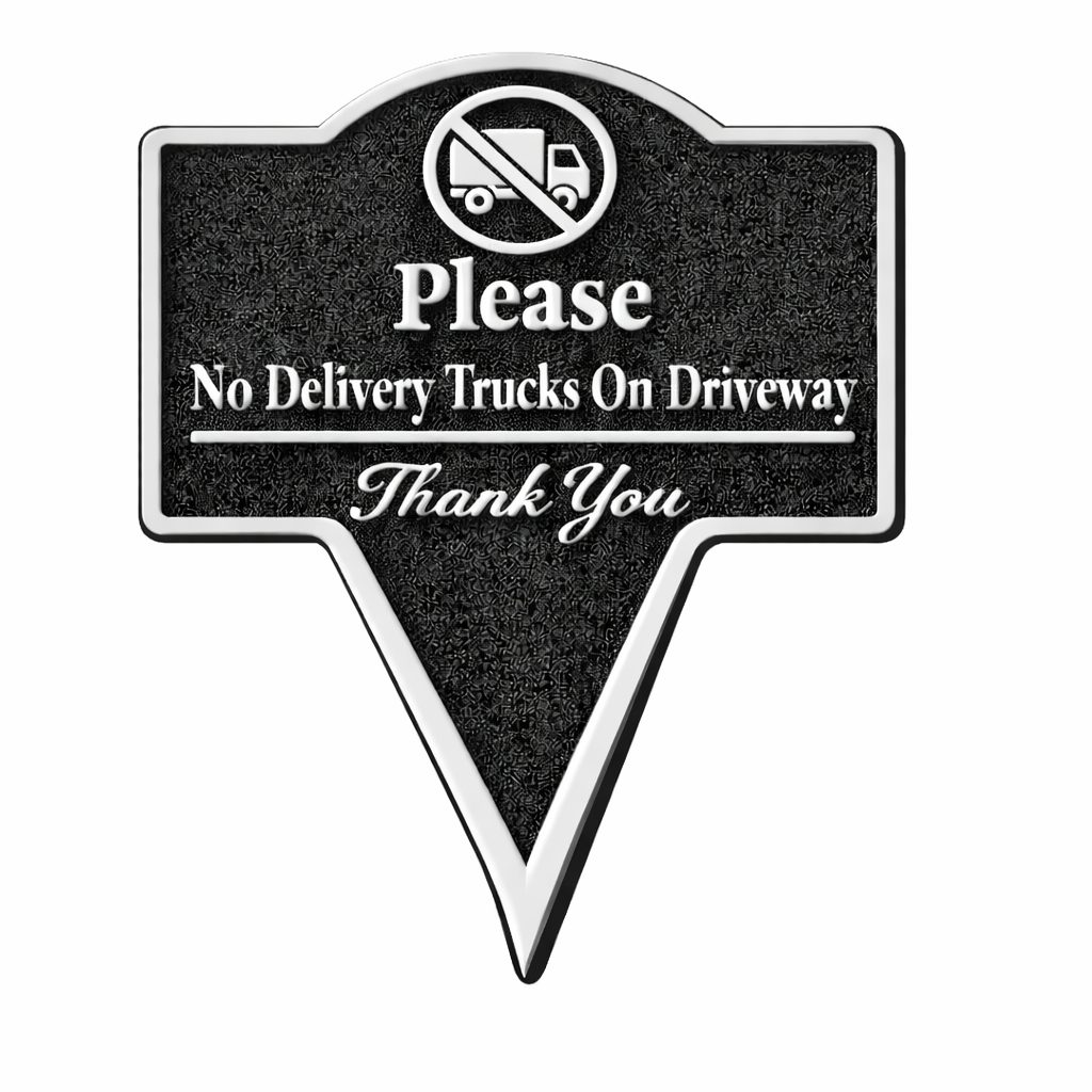 No Delivery Trucks Yard Sign – Custom Text, Weatherproof Stake, Made in USA