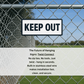 Keep Out Sign – 11"x4", Easy Install, All-Surface Mount, All-Weather, Non-Rusting PETG, For Private Property or Business Use, Made in USA