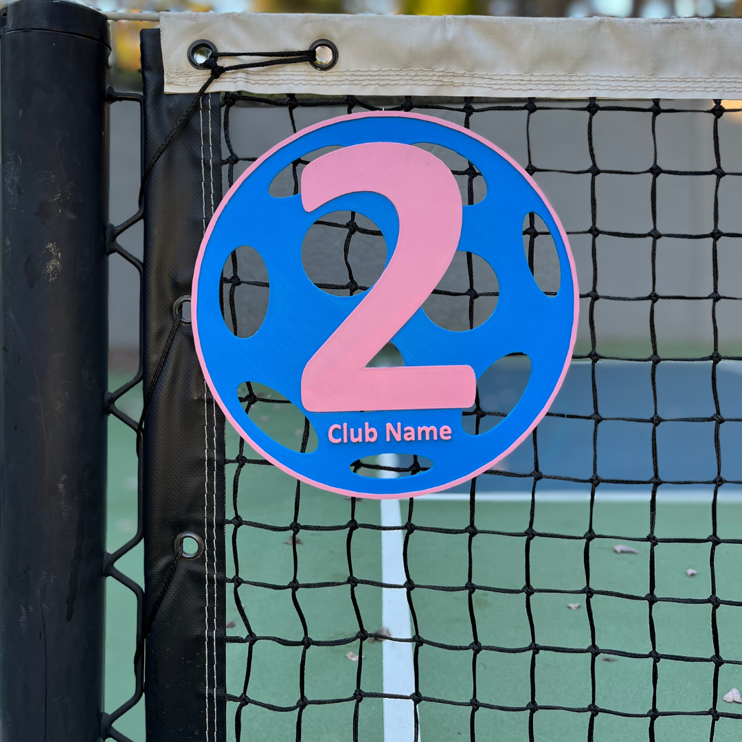 Custom Name Pickleball Court Number Markers, PETG, Signs, Twist Connect, High Visibility, Durable, Weather Resistant, Fence, Gates, & Nets