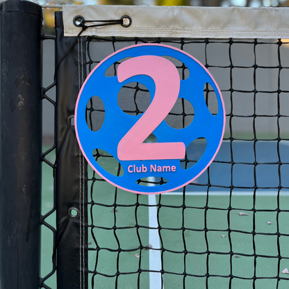Custom Pickleball Court Number Marker – 6"x6", 11"x11", Easy Install, All-Surface Mount, All-Weather, Non-Rusting PETG, For Facility & Club