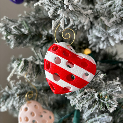 Mini Pickle-Hearts Ornaments, Christmas Ornaments, Christmas Decorations, Holiday, Sports Ornaments, Pickleball Gifts, Candy Cane, Christmas Gifts