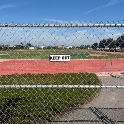 Keep Out Sign – 11"x4", Easy Install, All-Surface Mount, All-Weather, Non-Rusting PETG, For Private Property or Business Use, Made in USA