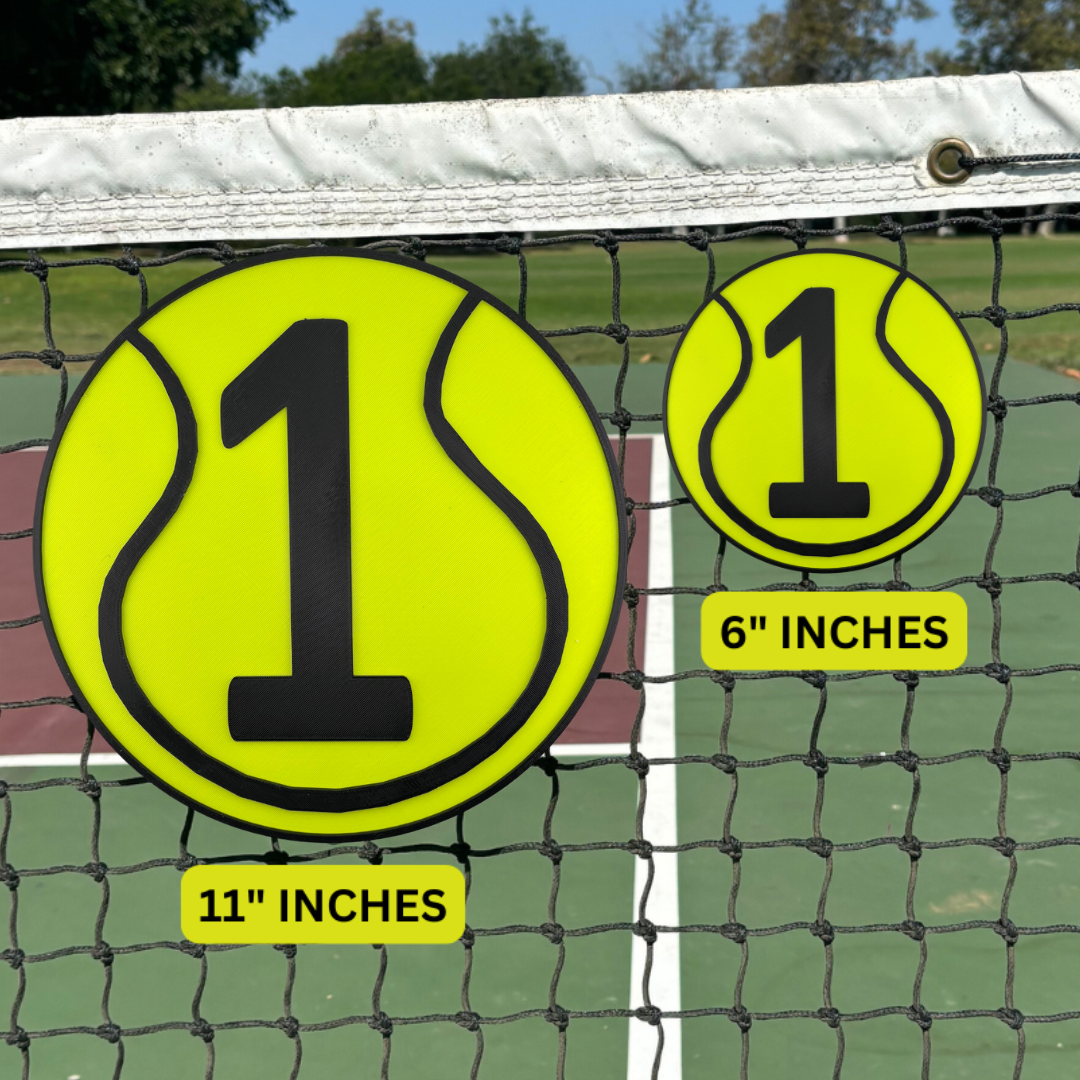 Tennis Court Number Markers, Twist Connect Sign, Durable, Weather Resistant, Fence, Gates, Nets, Color Options, 3D PETG, 11''