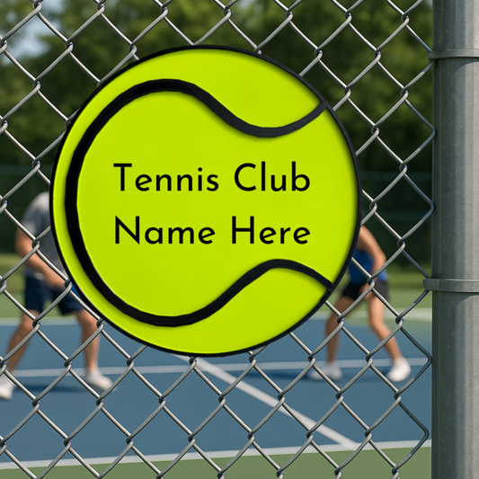 Custom Name Tennis Sign, Twist Connect, Unique, Facility, Supplies, Gifts, Sports, Signs, Fence, Nets, Color Options, 3D PETG, 11''