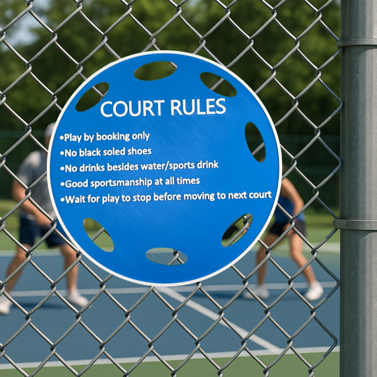 Court Rules Pickleball Custom Sign, Twist Connect Sign, Personalized, Facility, Supplies, Signs, Fence, Nets, Color Options, 3D PETG, 11''